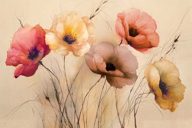 Aquarel Poppies