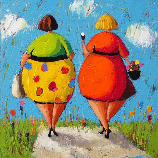 Dikke Dames vriendinnen op pad