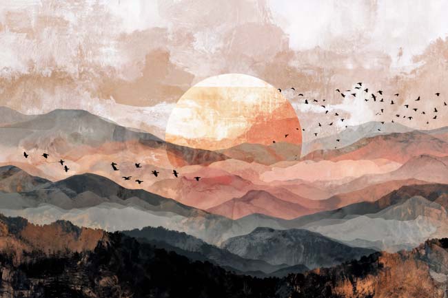 Layered mountains of Japandi