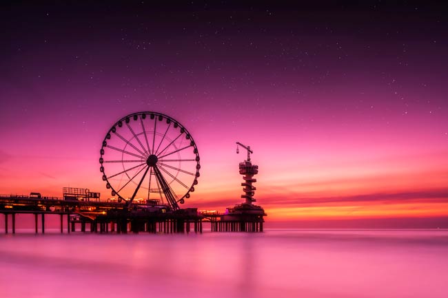 Sonnenuntergang an der Scheveninger Pier